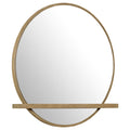 Benson Sand Wash Round Dresser Mirror with Rubberwood Frame, 37.5-Inch Diameter, Wood Finish