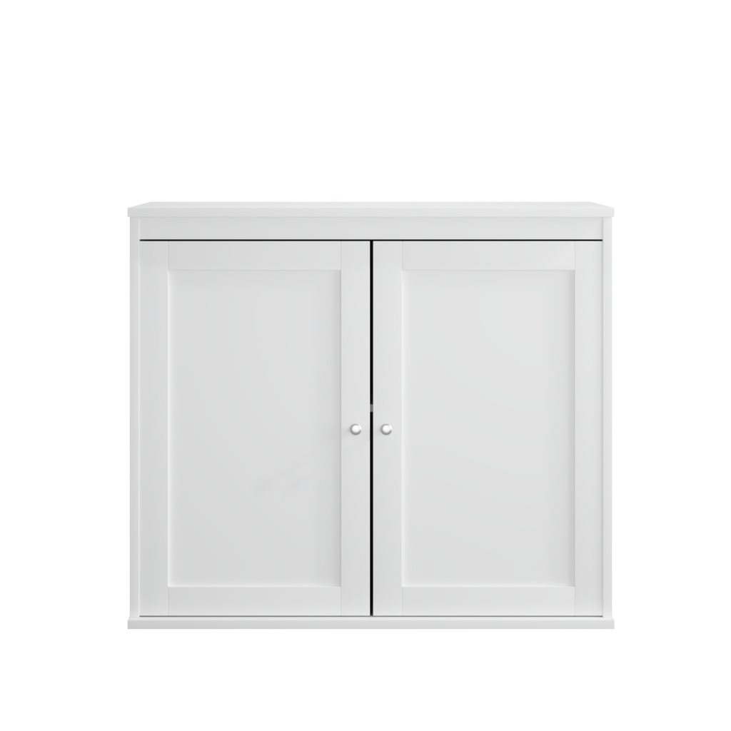 Modern White Kitchen Storage Cabinet with Double Doors, Adjustable Shelves, Sideboard Buffet for Dining Room, Living Room or Entryway, Engineered Wood Construction