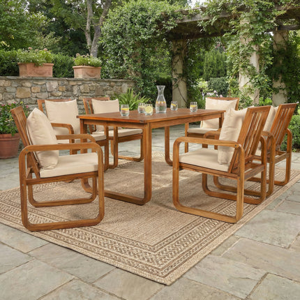 7 Pieces Patio Dining Set Outdoor Dining Table and Chairs Stylish Outdoor