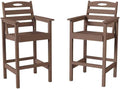 Adair HDPE Adirondack Bar Chairs, Brown, Set of 2