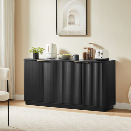 63 in Vertical Stripe Buffet Cabinet Sideboard with stoarge with TV Stand