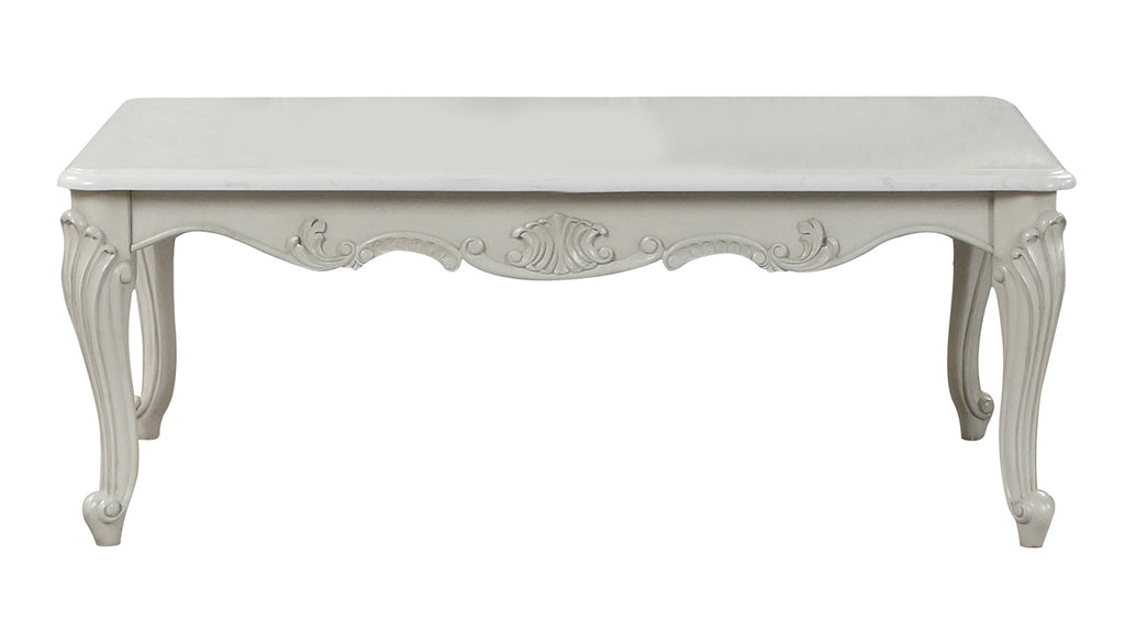 Tuscan Traditional Style Coffee Table made with wood in Silver