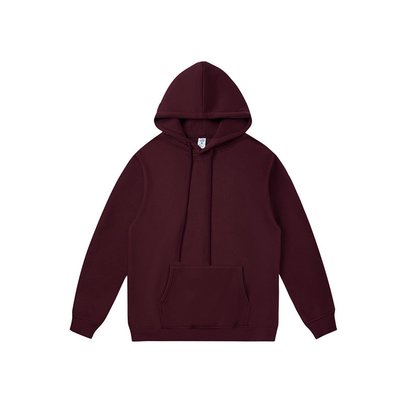 Autumn And Winter Fleece-lined Thick Hooded Solid Color Sweatpants Hoodie