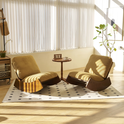 Comfortable Glider Rocking Chair, High-Quality Upholstery Glider Chair, Solid Wood Frame, Perfect for Multiple Settings Accent Reading Chair for Bedroom,Living Room,Nursery,Set of 2