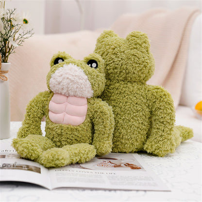 Hairy Muscle Frog Plush Toy Simulation Doll For Children