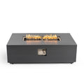 Volon Modern Rectangular Fire Pit Table in Light Gray with Fiber Concrete Construction, 48-Inch Propane-Powered, 50,000 BTU, Weather Resistant