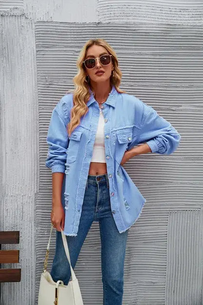 Washed Denim Jacket for Women - Eloy Royal