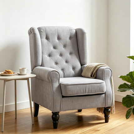 High Wingback Reading Chair,Accent Chair,Button Tufted Accent Chair(Only Accent Chair)