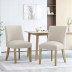 Classic Fabric Dining Chair Beige Upholstery 25x20x35 Inches - Eloy Royal