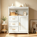Kitchen Storage Cabinet, modern Buffet Cabinet , Storage with 3 Drawers and 1 Doors,Floor Sideboard Buffet for Living Room, Dining Room, Bathroom,(WHITE Color)