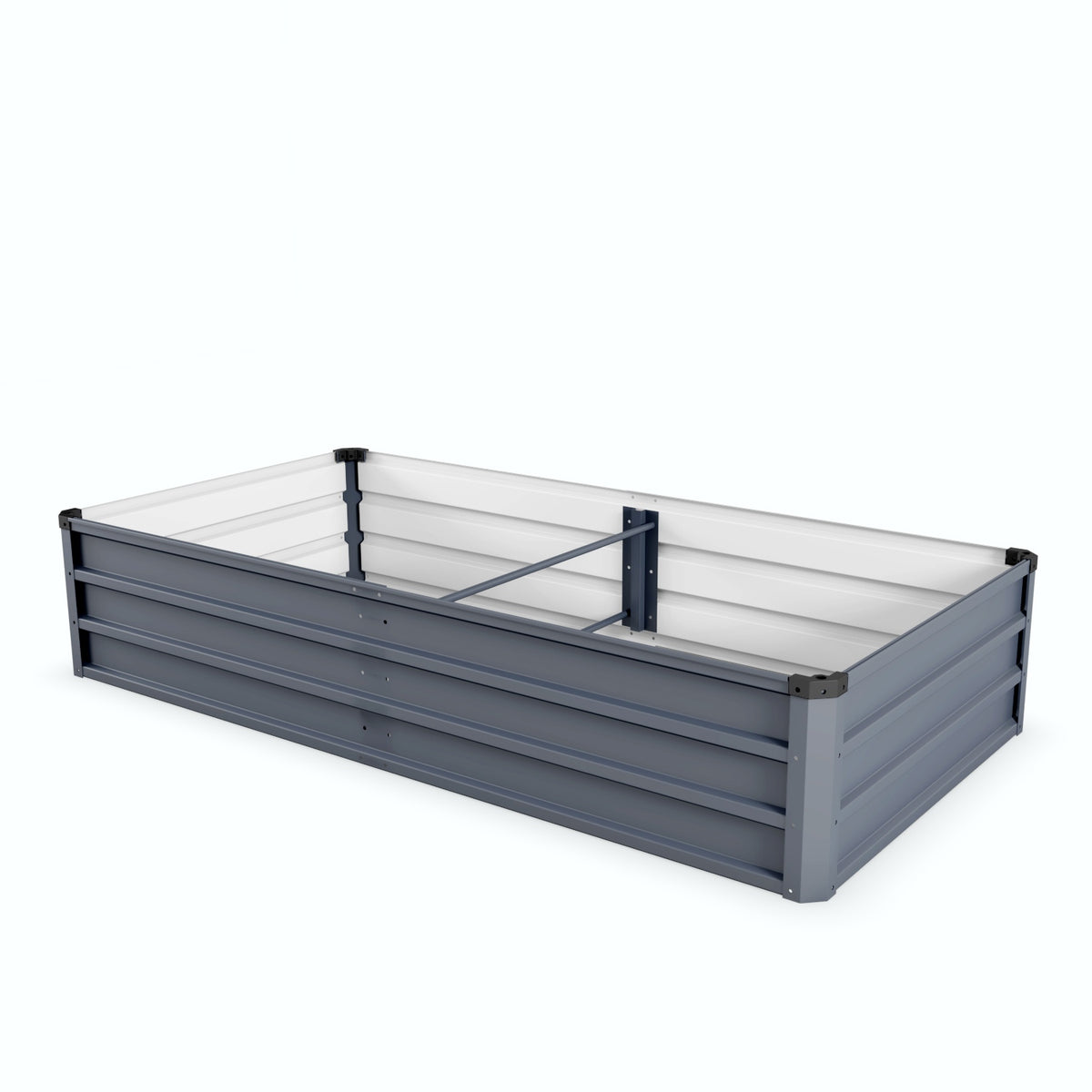 6x3x1 ft large Garden Bed, Grey Color Rectangular Galvanized Metal Outdoor Garden Bed, Suitable for Backyard Ground Gardens for Growing Plants, Vegetables and Flowers.