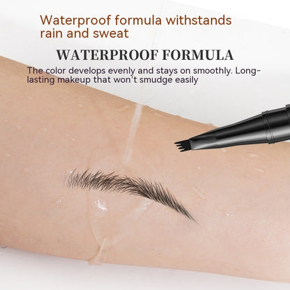 Four-fork Eyebrow Pencil Waterproof Sweat-proof Not Smudge