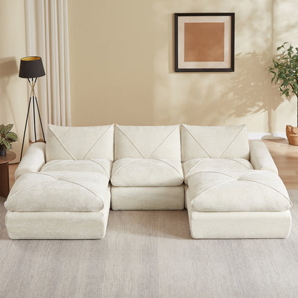 Modern minimalist chenille combination sofa with spacious and comfortable living room sofa
