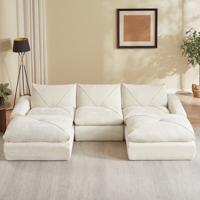 Modern minimalist chenille combination sofa with spacious and comfortable living room sofa