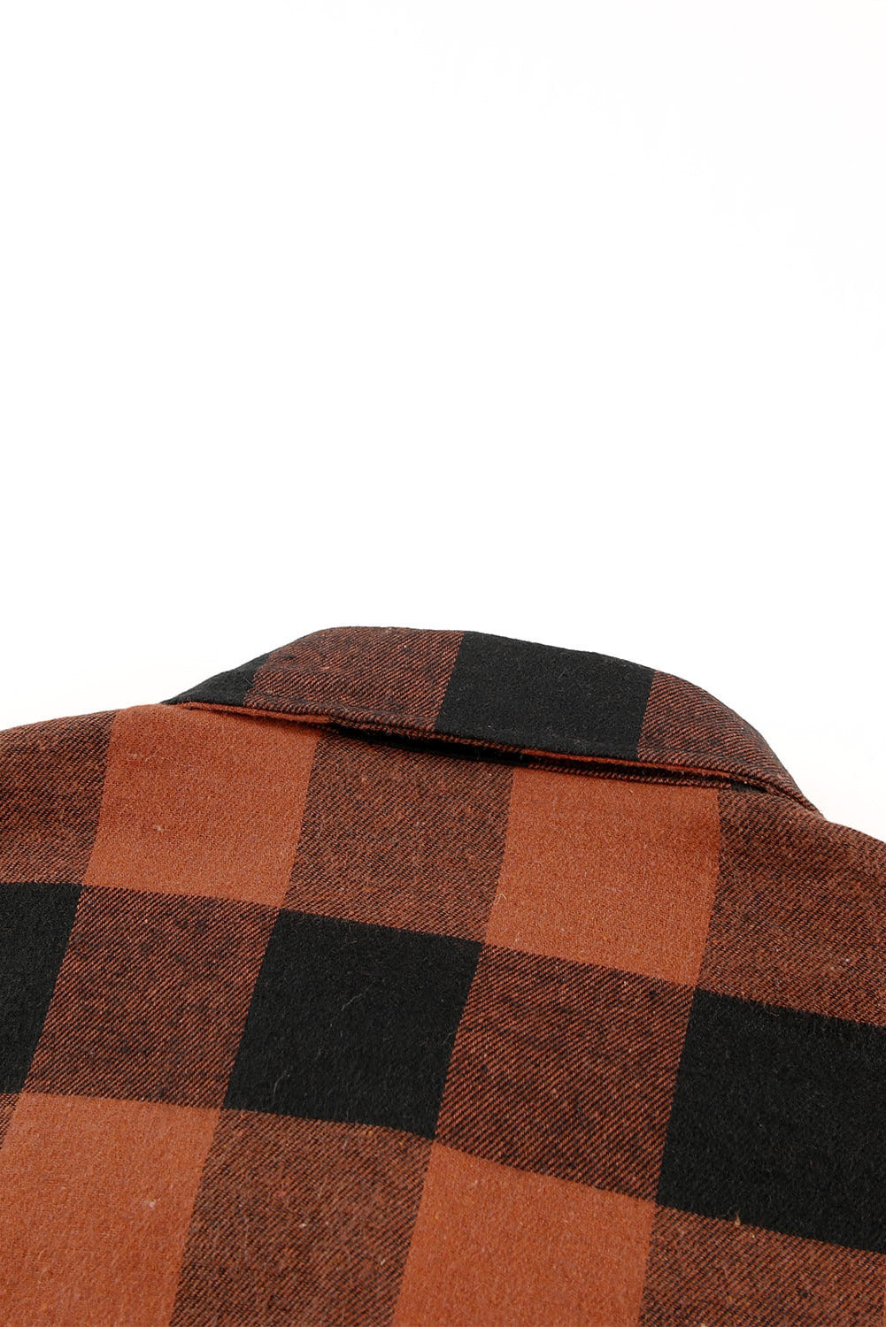 Wholesale Brown & Black Plaid Collared Botton Down Long Shirt Shacket - Eloy Royal