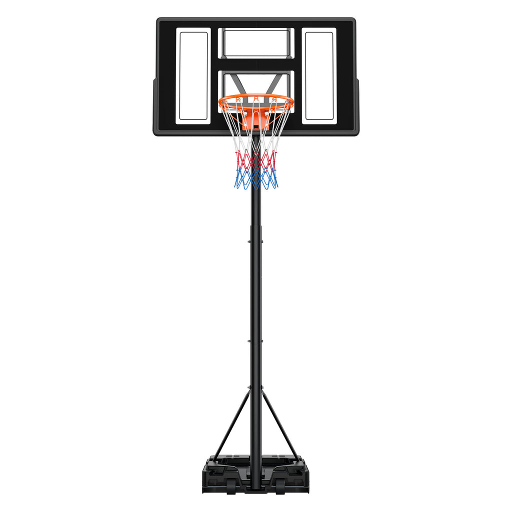 Portable Basketball Stand, 4.4 ft to 10 ft Height Adjustment Basketball Hoop & Goal, Adjustable Basketballs Goal System with Built-in Rolling Wheels for Kids, Teens, Adults in Driveways, Pools