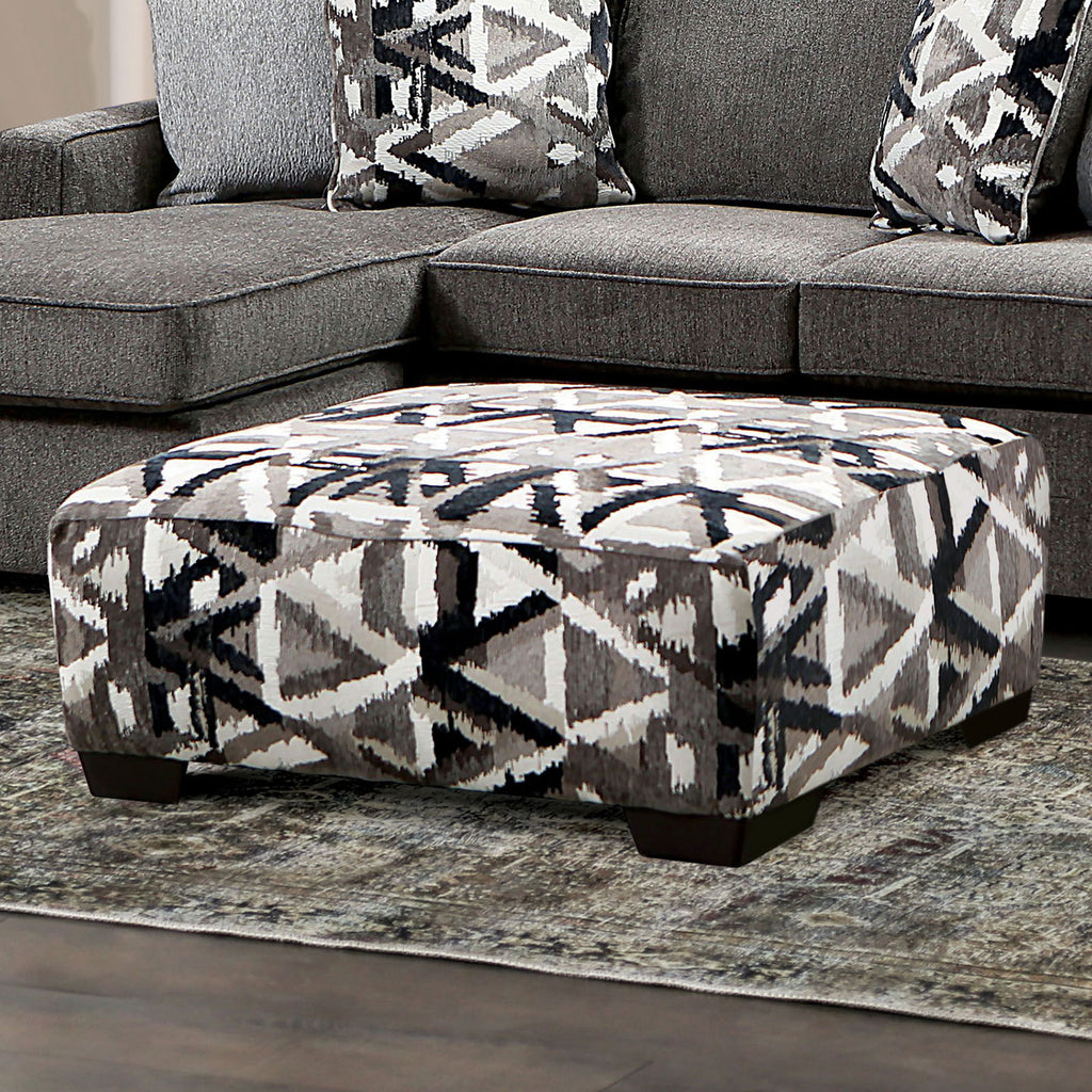 Contemporary Style Square Ottoman With Plastic Legs Dynamic Design Pocket Coil Seating Multi Finish