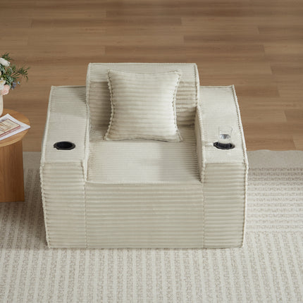 1Seater Sofa Boneless Couches,No Assembly Needed, Modern Sofa for Compact Living Rooms, Apartments, and Offices