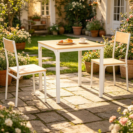 Apartment Conversation Table and Chair Furniture Set,Kitchen Table and Chair Furniture Set,3-Piece Dining Table Furniture Set(Only 1pcs Table and 2pcs Chairs)