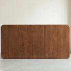 Walnut color solid oak round corner diagonal leg telescopic table 1.2-1.6m, for 6-8 people to meet Dining table wood (Walnut color) - Eloy Royal