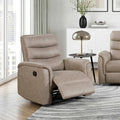 Reclining Motion Chair Taupe Microfiber Upholstery Foam Padding Pocket Coils Plywood Frame Living Room Furniture 1pc