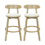 Round Cushion Bar stools (Natural Ash+Beige)