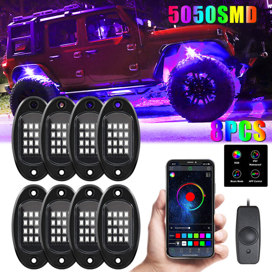 Led Car Atmosphere Chassis Lights RGB Colorful Music Rhythm Lamp - Eloy Royal