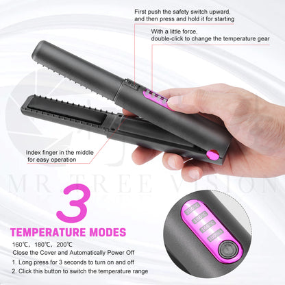 New Arrivals USB Charge Mini Wireless Travel Iron Ceramic Home Hair Straightener Machine