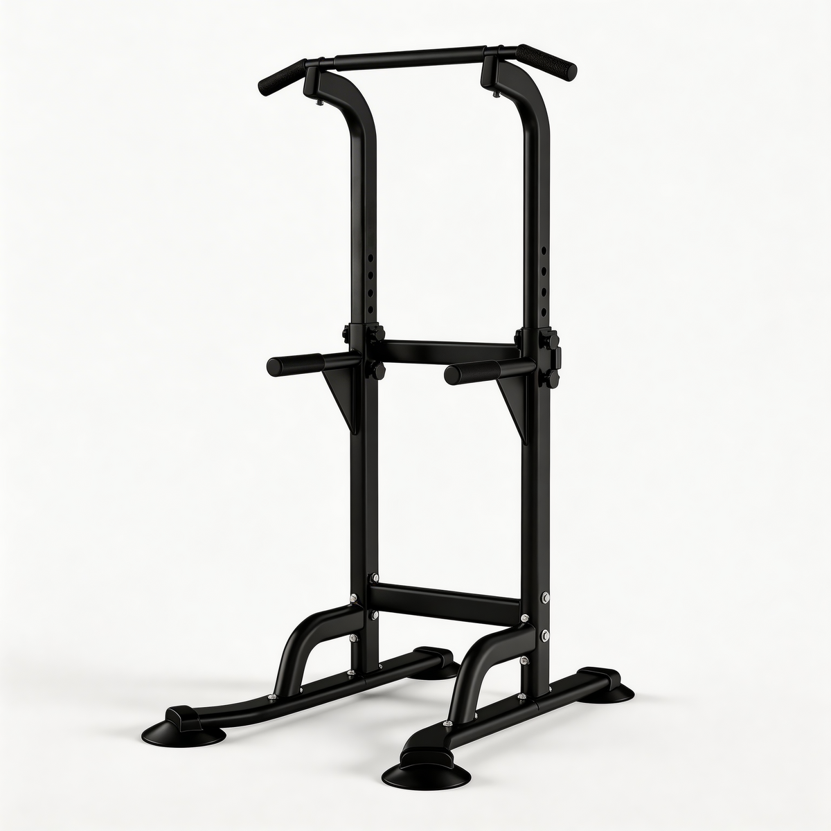 Power Tower Dip Station, Multi-Function Pull Up Bar Stand, Adjustable Height Strength Training Equipment, Home Gym Workout Station for Pull-ups, Dips, Push-ups, Black