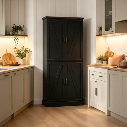 Chic Storage Cabinet,Vertical Kitchen Pantry Cabinet,Tall Pantry Cabinet,Home Office Organizer(Only Tall Pantry Cabinet)
