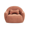 Louie Modern Dog Sofa Bed with Bone Pillow, Medium, Spice Orange Fleeced Teddy