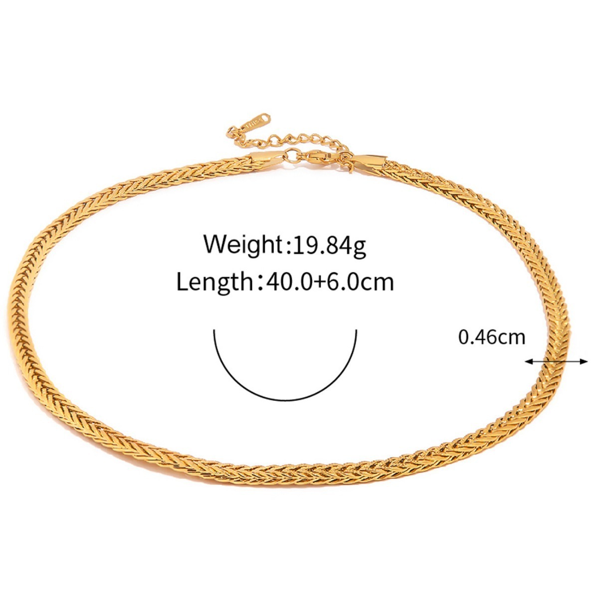 Gold Woven Twist High-grade Simple All-match Fashionable Stainless Steel Plated Non-fading Necklace