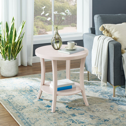Perth Contemporary Oval Shelf End Table, Pink