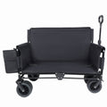3-in-1 Convertible Folding Wagon Cart with Bench Seat & Storage - Includes 1 ice pack, 500lbs Heavy-Duty Utility Wagon, 180L Capacity All-Terrain Wheels for Camping, Beach, Sports, Garden, black