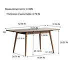 Walnut color solid oak round corner diagonal leg telescopic table 1.2-1.6m, for 6-8 people to meet Dining table wood (Walnut color) - Eloy Royal