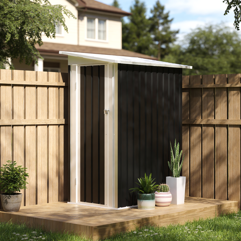 4.3x2.5FT metal garden shed pent roof design storage sheds for backyard patio sheds