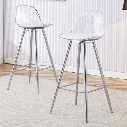 Modern and comfortable upholstered bar chairs, metal legs, small size bar chairs, suitable for part of the crowd, stylish design for dining room, kitchen, terrace and living room chairs.