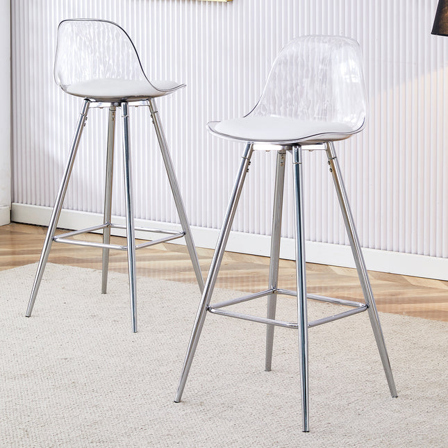Modern and comfortable upholstered bar chairs, metal legs, small size bar chairs, suitable for part of the crowd, stylish design for dining room, kitchen, terrace and living room chairs.