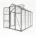 6 x 8 FT Walk-in Outdoor Greenhouse - Polycarbonate Garden Greenhouse with Sturdy Aluminum Frame, Adjustable Vents, Lockable Door & UV Protection for Backyard