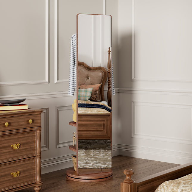 360° Rotating 66 in x17.8 in Multifunctional Full Length Mirror with Hook