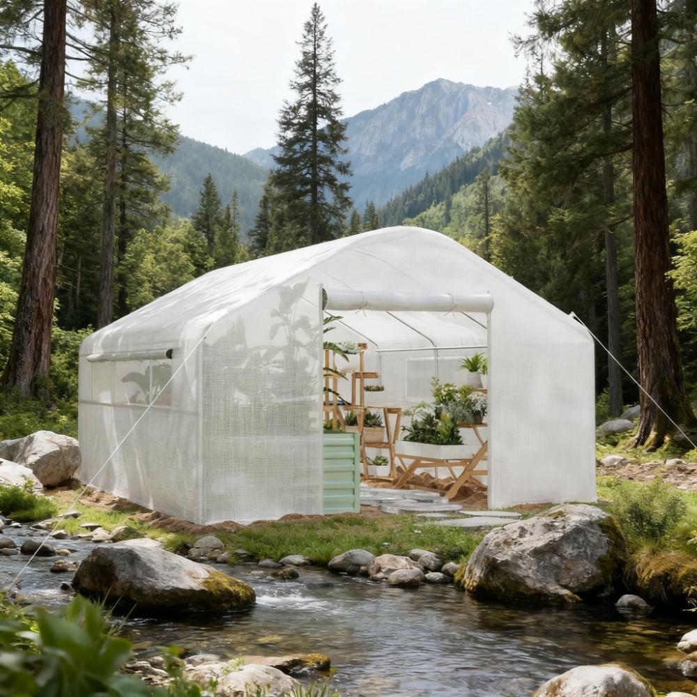 13' x 10' x 6.5' Greenhouse with Upgraded Galvanized Steel Frame and Large Windows,