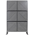 Outdoor & Indoor Privacy Screen Metal Privacy Screen 76' H×48' W, Freestanding Decorative Privacy Screen for Deck Balcony Patio, Privacy Fence Panels for Outside Lawn Garden PS113 BLACK