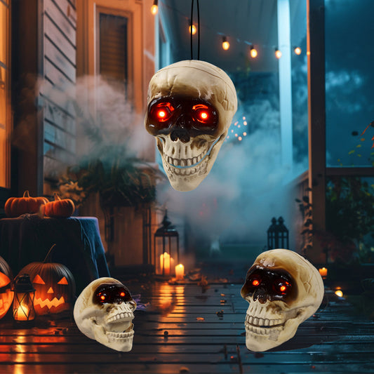 Halloween Induction Electric Open Mouth Skull Luminous Sound