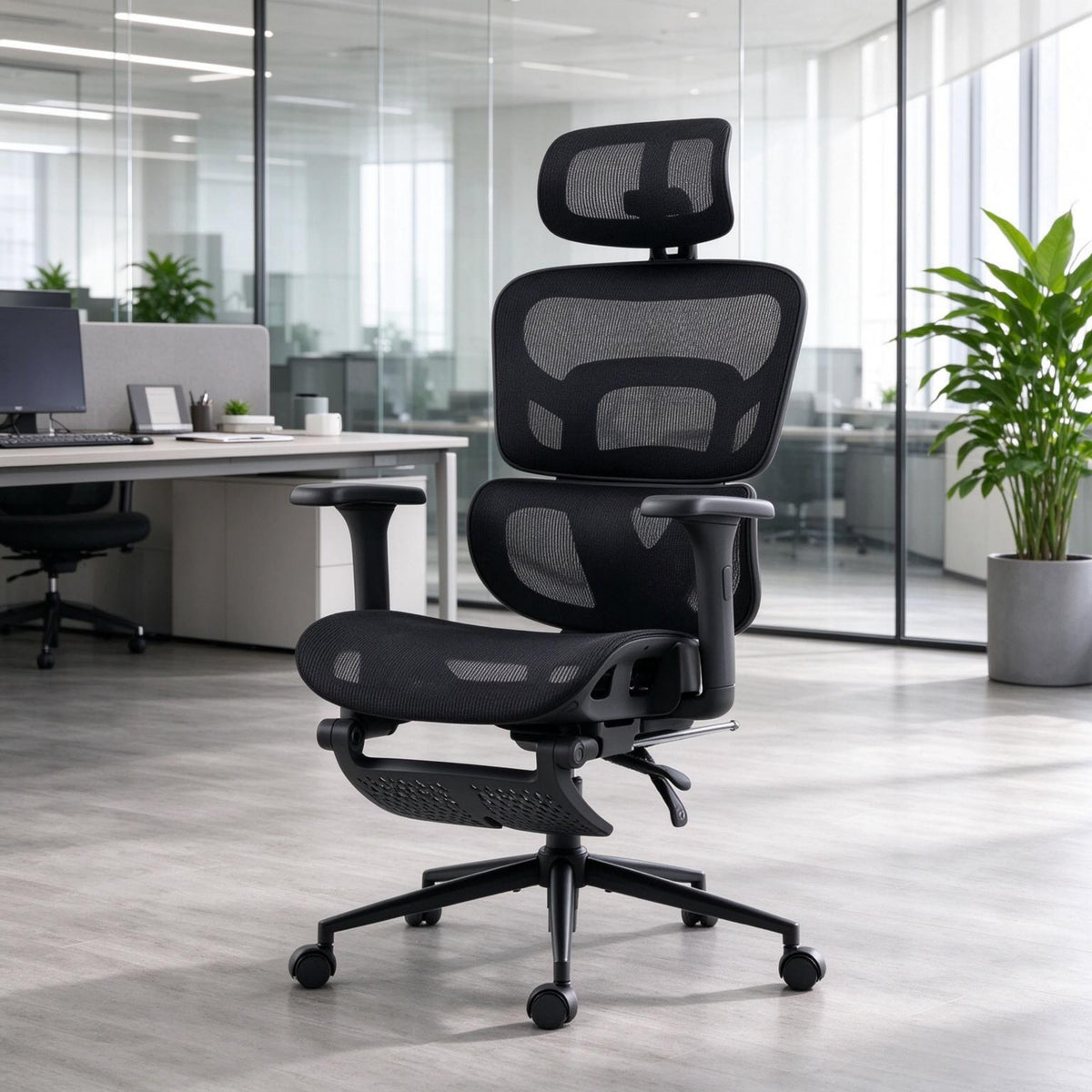 Ergonomic Mesh Office Chair with Adjustable Headrest, High Back Breathable Mesh Desk Chair, 3D Armrests & Lumbar Support, Swivel Computer Chair for Home Office(Only 1pcs Office Chair)
