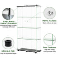 Black Glass Display Cabinet with 4-Shelf Double Doors and Lock, 5mm Tempered Glass Floor Standing Bookshelf for Living Room, Bedroom, Office, 64 x 31.7 x 14.3 in