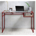 Dexter Red Writing Desk with Tempered Glass Top