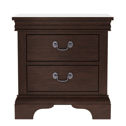Classic Wooden Nightstand, 2 Storage Drawers, 22'L, Solid Wood