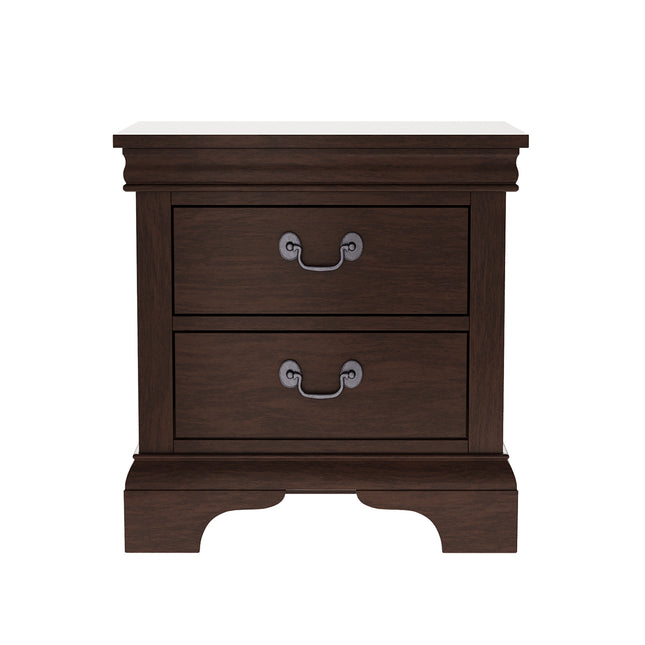 Classic Wooden Nightstand, 2 Storage Drawers, 22'L, Solid Wood