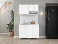 FM FURNITURE NAPOLEON Kitchen Furniture Set with Dishwasher and Upper Storage, WHITE