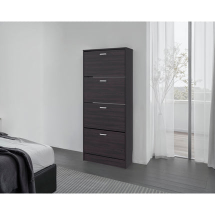 Wenge Vertical Shoe Cabinet with Doors
